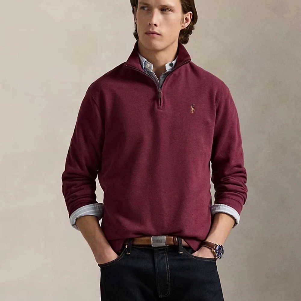 Polo by Ralph Lauren Burgundy Half-Zip Pullover Sweater XXXXL 4XL 4XB